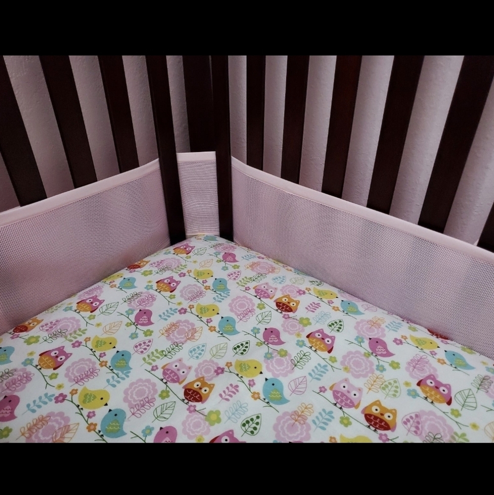 Pink Owl Print Bedding Set